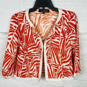 LINEAR orange zebra stripes lightweight summer stretch jacket size medium